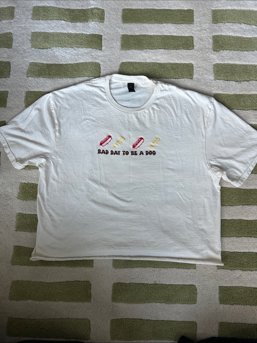 Thrifted Graphic Tee "Bad Day to Be a Dog" Longer Crop